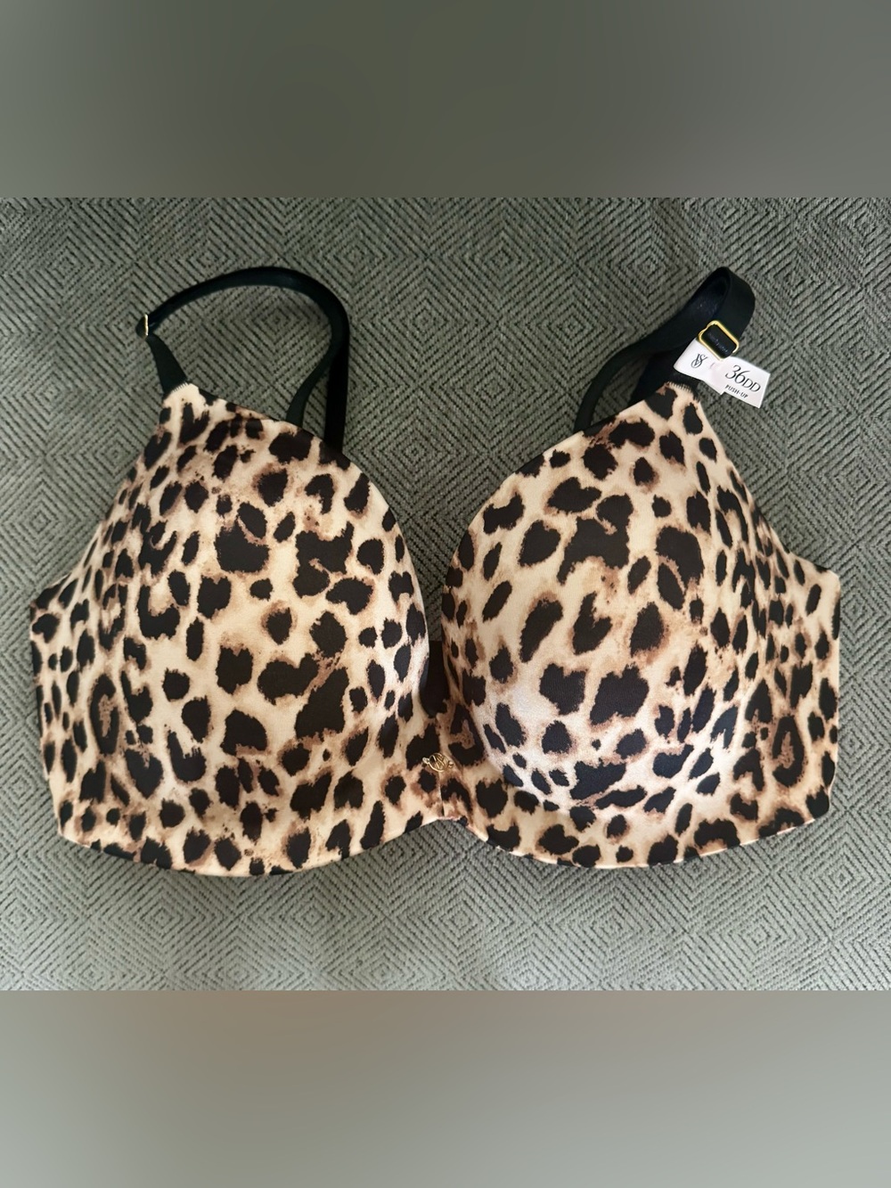 VSX Leopard Print Push-Up Bra - Beige & Black
